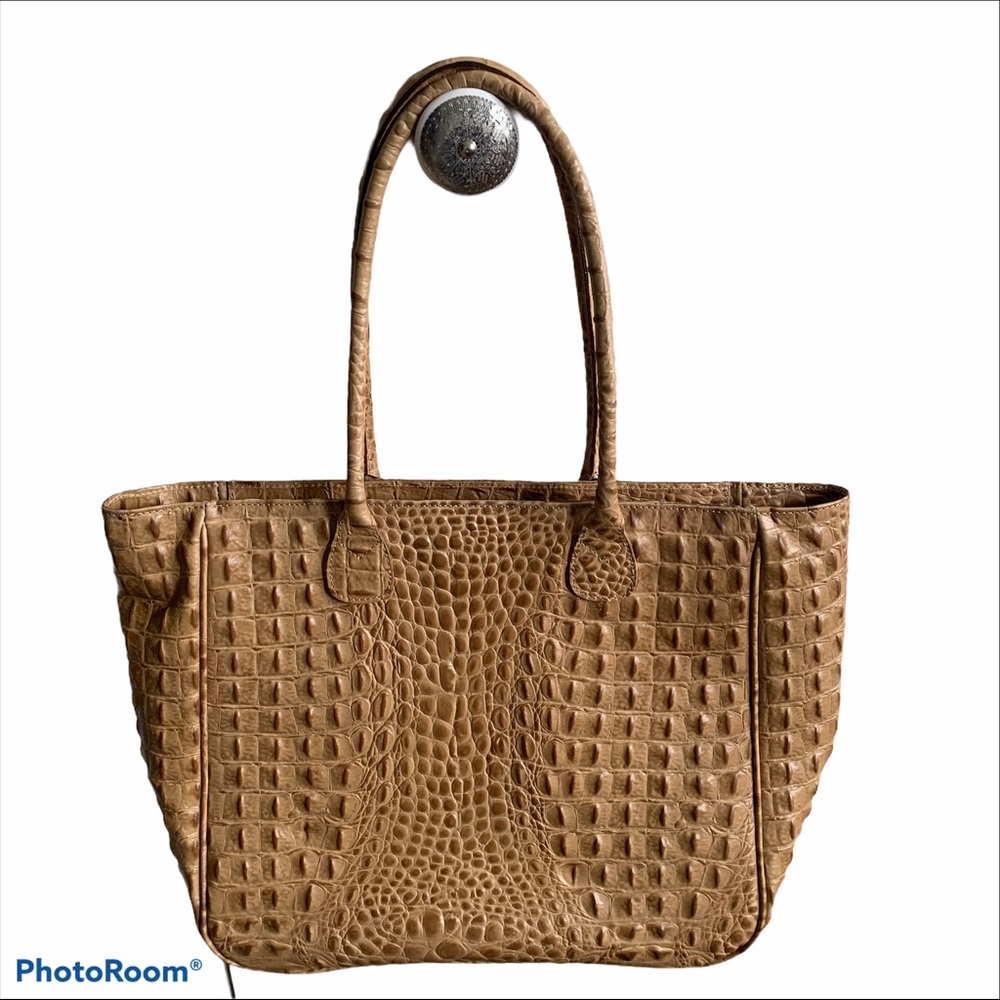 Maurizio Taiuti Embossed leather crocodile tote - Picture 3 of 5
